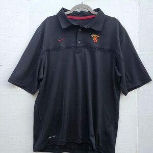 Nike USC Trojans Black Dri-FIT Polo Shirt – Men’s Large -Embroidered Logo